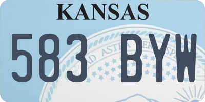 KS license plate 583BYW