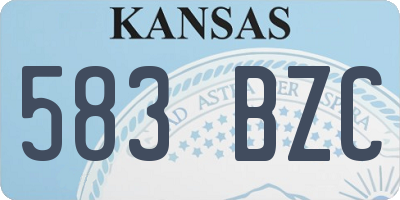 KS license plate 583BZC