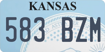 KS license plate 583BZM