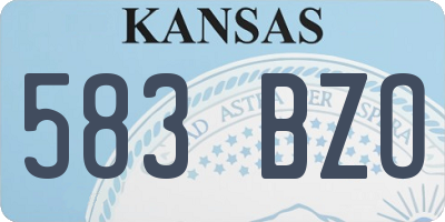 KS license plate 583BZO
