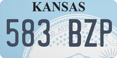 KS license plate 583BZP