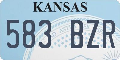KS license plate 583BZR