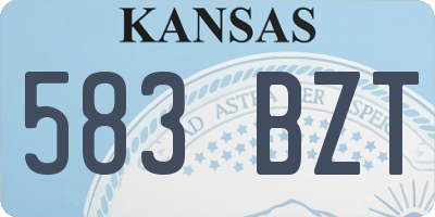 KS license plate 583BZT