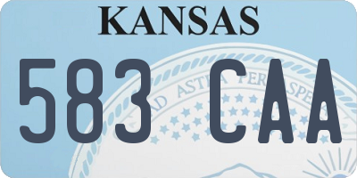 KS license plate 583CAA