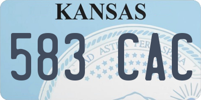 KS license plate 583CAC