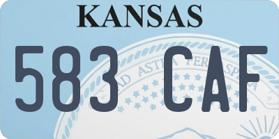 KS license plate 583CAF