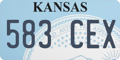 KS license plate 583CEX