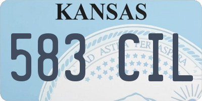 KS license plate 583CIL