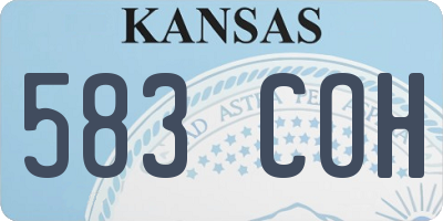 KS license plate 583COH