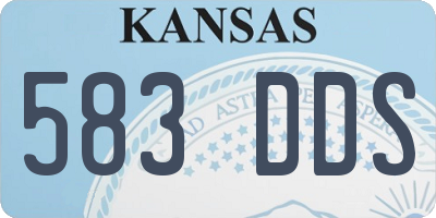 KS license plate 583DDS