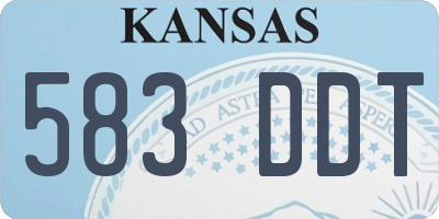 KS license plate 583DDT