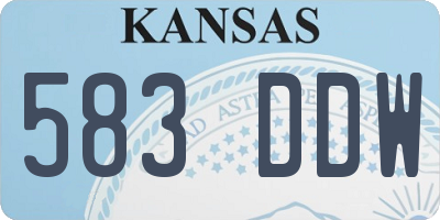 KS license plate 583DDW