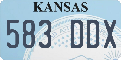 KS license plate 583DDX