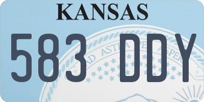 KS license plate 583DDY