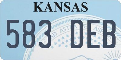 KS license plate 583DEB