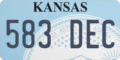 KS license plate 583DEC