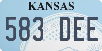 KS license plate 583DEE