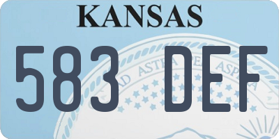 KS license plate 583DEF