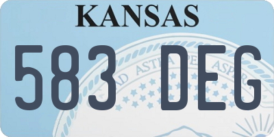 KS license plate 583DEG
