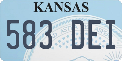 KS license plate 583DEI