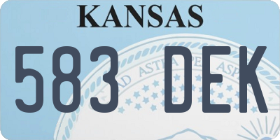 KS license plate 583DEK