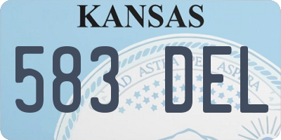 KS license plate 583DEL