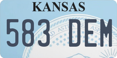 KS license plate 583DEM