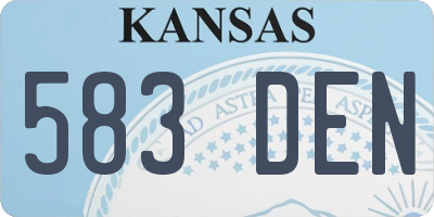 KS license plate 583DEN