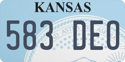 KS license plate 583DEO