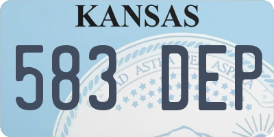 KS license plate 583DEP