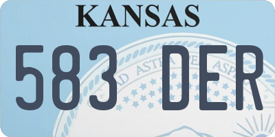 KS license plate 583DER