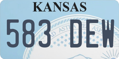 KS license plate 583DEW