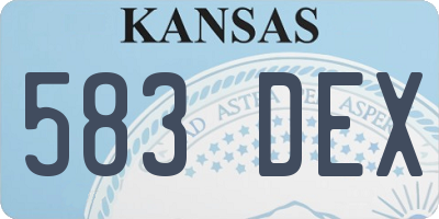KS license plate 583DEX