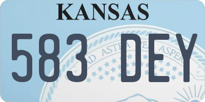 KS license plate 583DEY