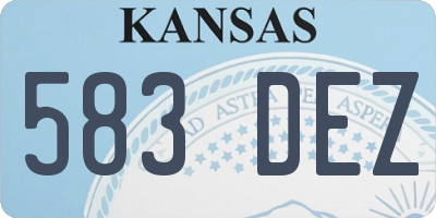 KS license plate 583DEZ