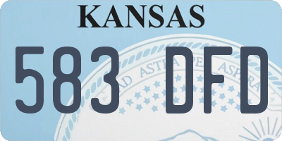 KS license plate 583DFD