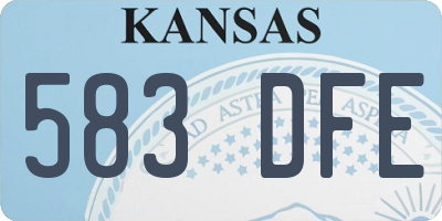 KS license plate 583DFE
