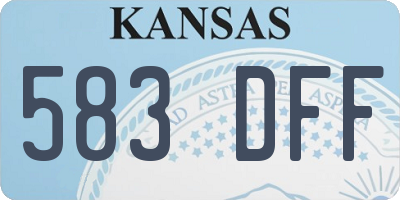 KS license plate 583DFF