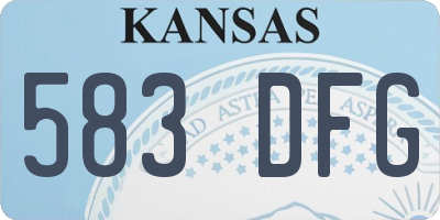 KS license plate 583DFG