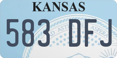 KS license plate 583DFJ