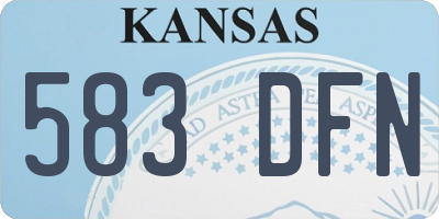 KS license plate 583DFN