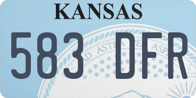 KS license plate 583DFR