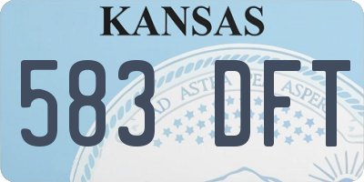 KS license plate 583DFT