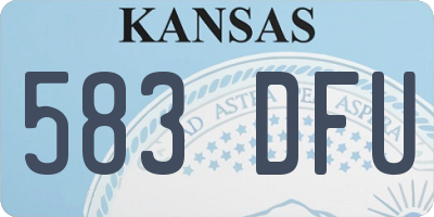 KS license plate 583DFU