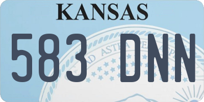 KS license plate 583DNN