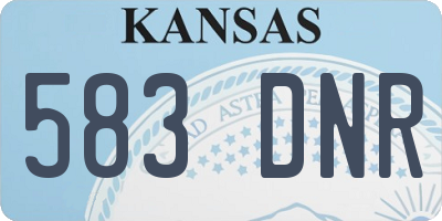 KS license plate 583DNR