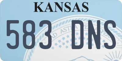 KS license plate 583DNS