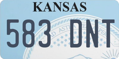 KS license plate 583DNT