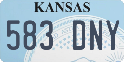 KS license plate 583DNY