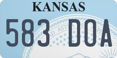 KS license plate 583DOA
